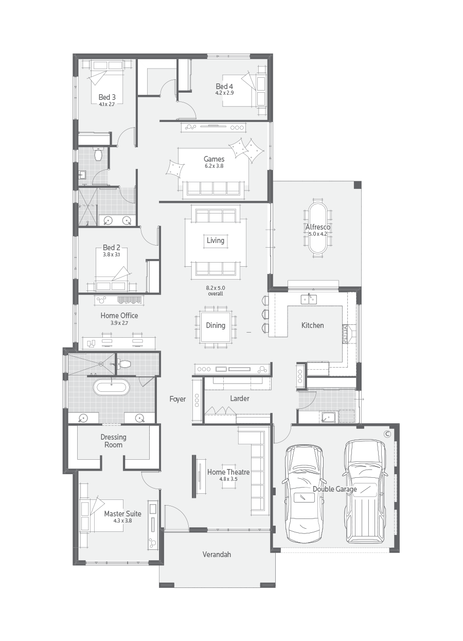 Dale Alcock Archipelago display home floor plan