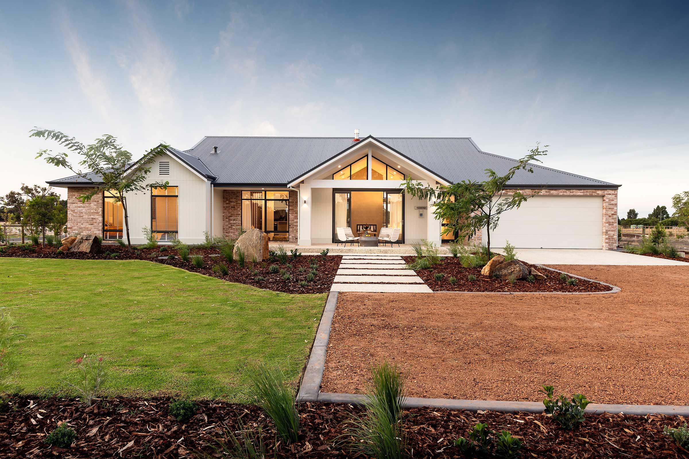 Stonebridge display home is designed for modern country living, Australian farmhouse inspired design by Dale Alcock Homes